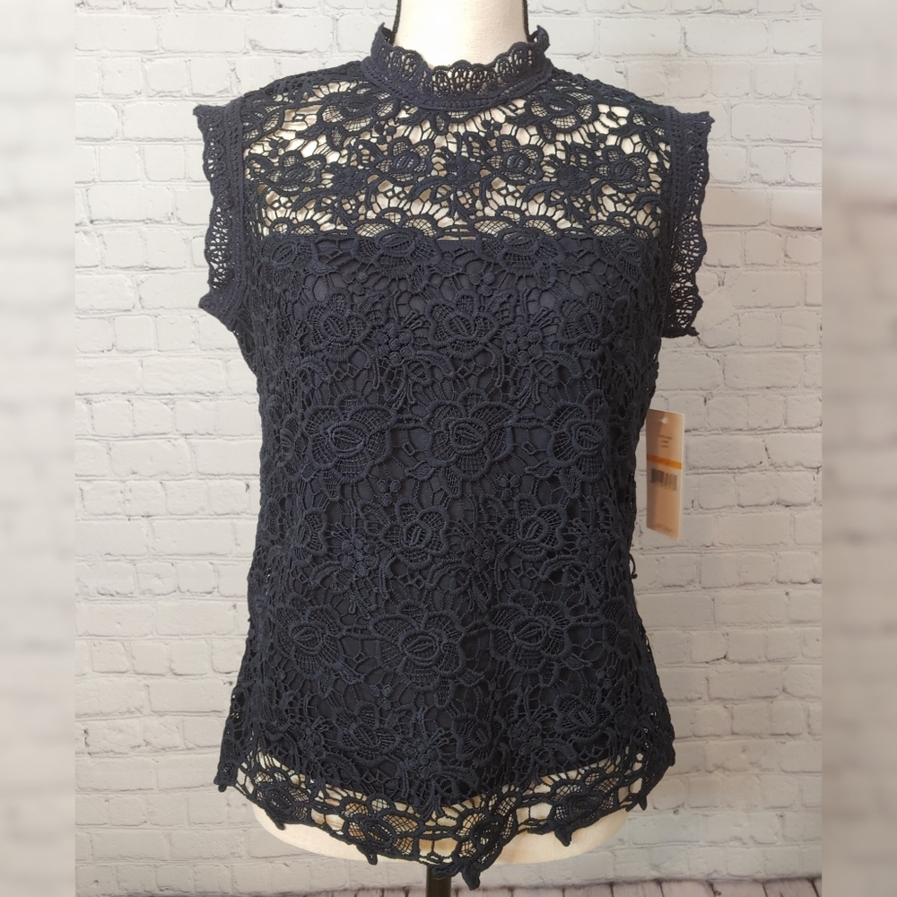 Nanette Lepore Floral Lace Sleeveless Top